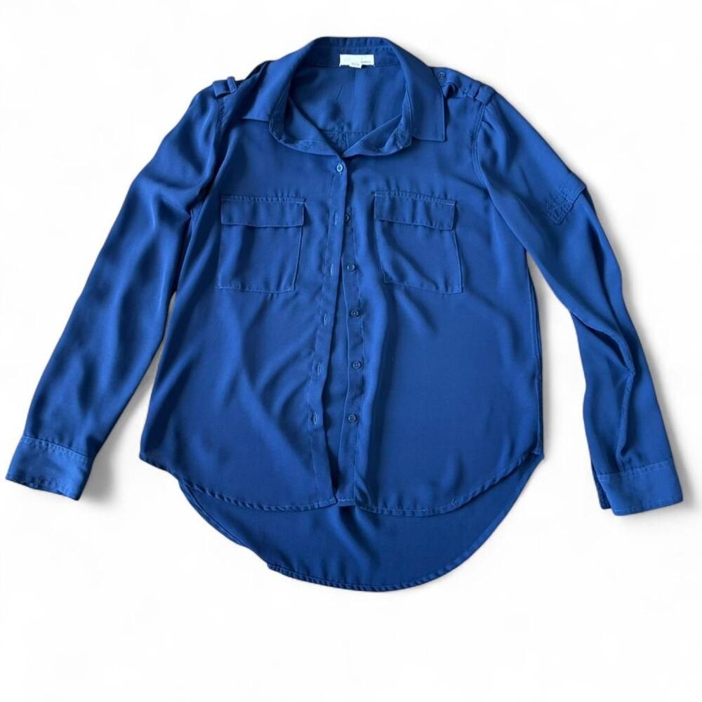Garage Women's Blue Polyester Button Down Size M